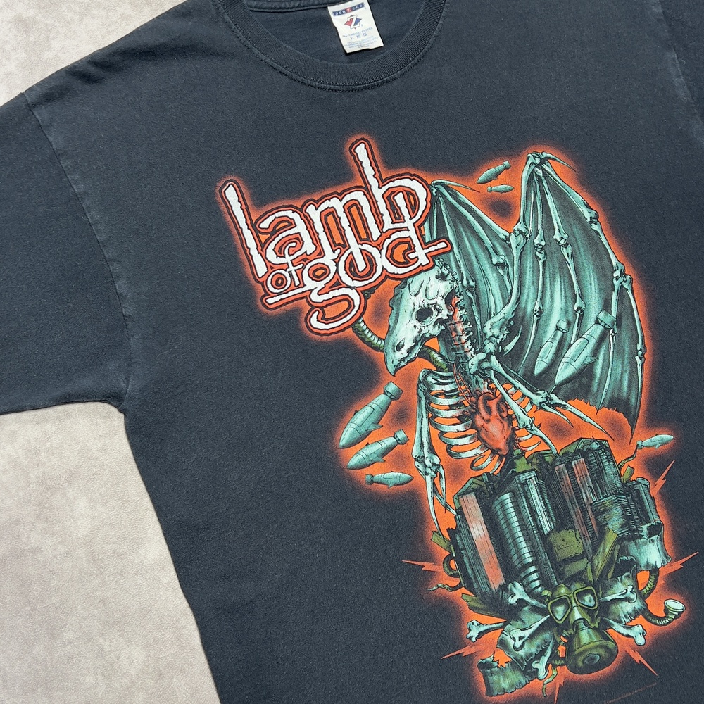 Vintage Lamb Of God Shirt Mens XL Black Metal Band Graphic Tee Jerzees Tag